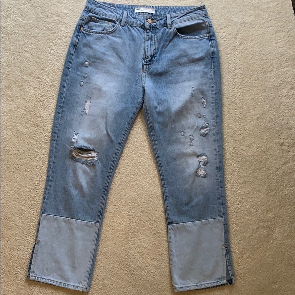 Zara cropped flare jeans